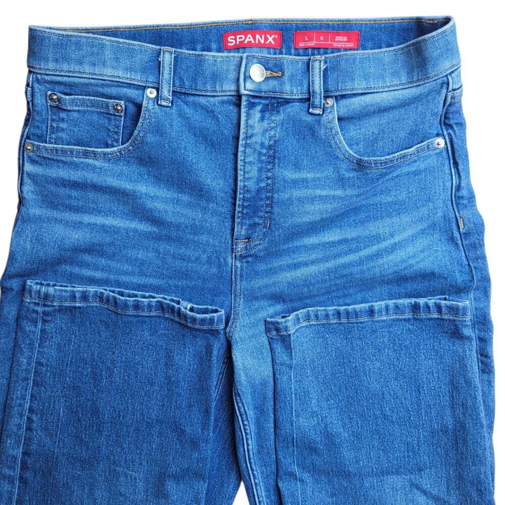 SPANXsupersmooth 360 Utility Barrel Leg Jeans Women's L Regular Blue Denim